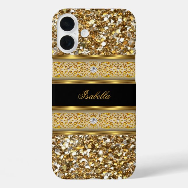 Coques Case-Mate iPhone Élégante Parties scintillant Classy Gold Diamond (Verso)