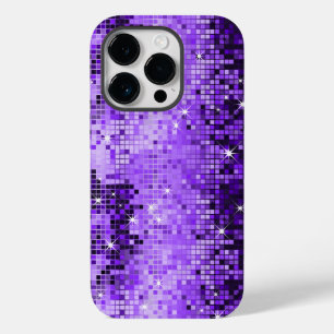 Coque Pour iPhone 14 Pro Élégante Parties scintillant violette Séquence mét
