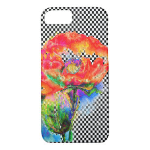 Coque iPhone 8/7 Elégante peinture abstraite à l'aquarelle rouge