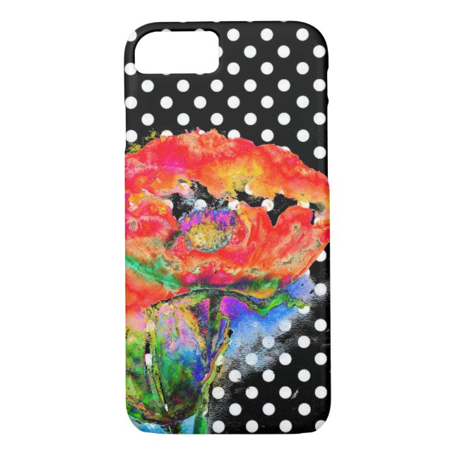 Coques Case-Mate iPhone Elégante peinture abstraite à l'aquarelle rouge (Dos)