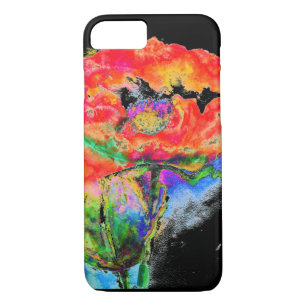Coque iPhone 7 Elégante peinture abstraite à l'aquarelle rouge