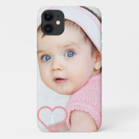 Elégante photo bébé miniature personnalisée & coeu