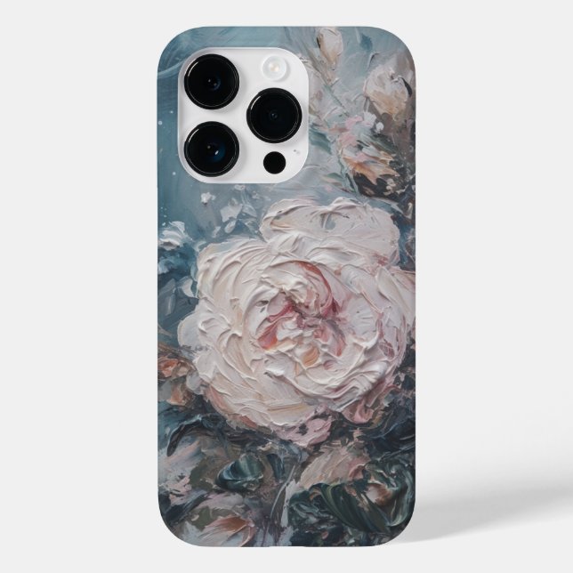 Coques Case-Mate iPhone Élégante Rose de peinture à l'huile végétale fémin (Verso)