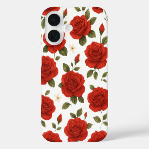 Coques iPhone 16 Elégante rose rouge & blanc Jasmin Aquarelle Flora