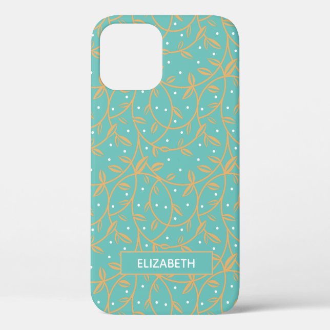 Coques Case-Mate iPhone Elégante Vins d'or Aqua (Verso)