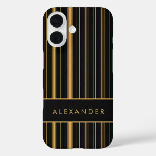 Coques iPhone 16 Élégantes bandes verticales rétro