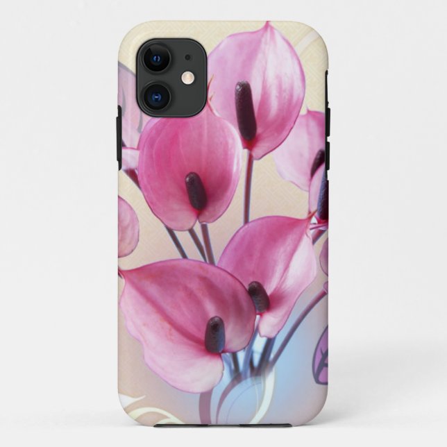Coques Case-Mate iPhone Élégantes fleurs roses (Dos)