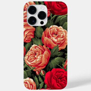 Coque Pour Pour iPhone 14 Pro Max Élégants Roses rouge et pêche