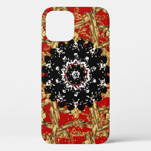 Case-Mate iPhone Case Elément doré sur arrière - plan rouge. Illustratio