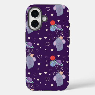 Coques iPhone 16 Élément et Lapin Montgolfière Spatiale Fantaisis