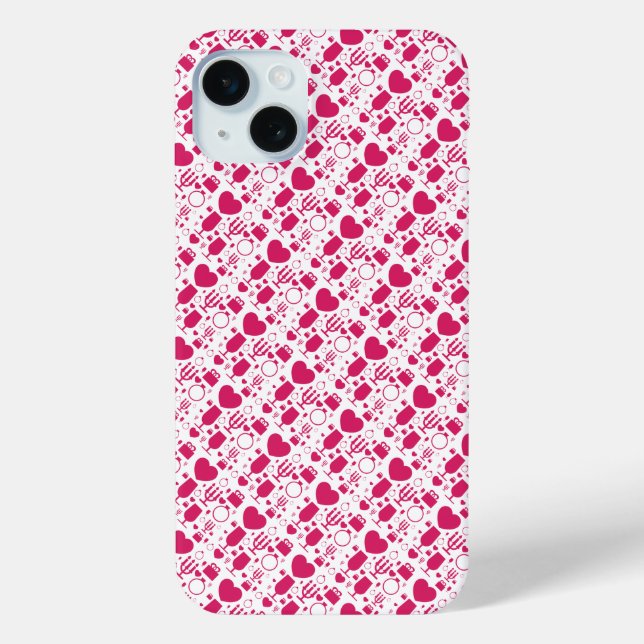 Coques Case-Mate iPhone éléments de motifs de la Saint-Valentin (Verso)