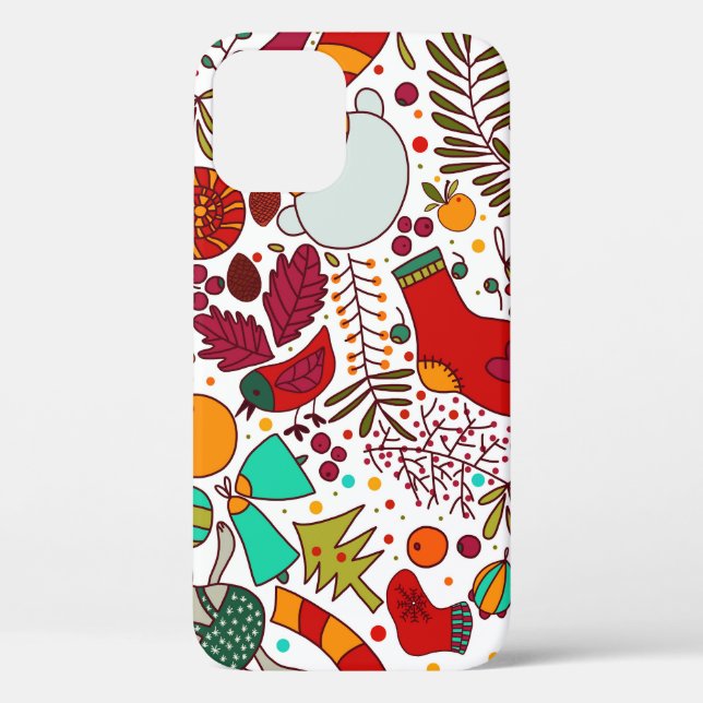 Coques Case-Mate iPhone Éléments de Noël festifs Design sans couture (Verso)