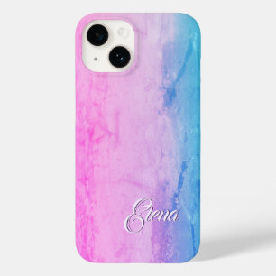 Coque Pour iPhone 14 Elena Nom Modèle, Marbre rose féminin