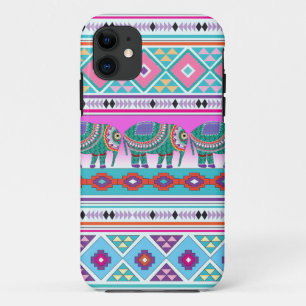 Coque iPhone 11 Eléphant avec Motif aztèque