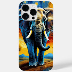 Coque Pour Pour iPhone 14 Pro Max Eléphant dans la nuit étoilée