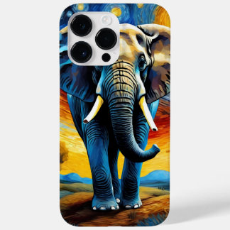 Coque Pour Pour iPhone 14 Pro Max Eléphant dans la nuit étoilée