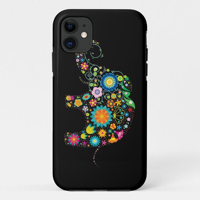 Coques Case-Mate iPhone Éléphant fleuri (Dos)