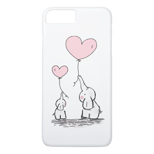 Coques Case-Mate iPhone Eléphant mère et bébé avec ballons (Dos)