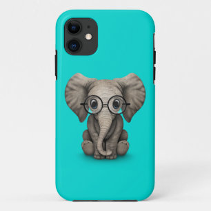 Etui iPhone Case-Mate Éléphant mignon de bébé avec des verres de lec