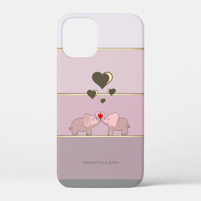 Coques Case-Mate iPhone Eléphants adorables dans l'amour (Verso)