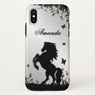 Case-Mate iPhone Case Élevage de l'étalon noir / Cheval sur l'argent per