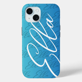Coque Pour iPhone 15 Ella Répétition Nom Motif Design
