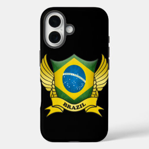 Coques iPhone 16 Emblème de Brazil Flag