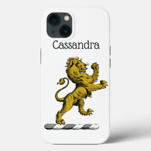 Etui iPhone 13 Emblème de crête de lion debout héraldique C