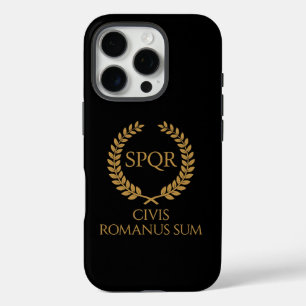 Coques iPhone 16 Pro Emblème romain SPQR – Civis Romanus Sum Couronne d