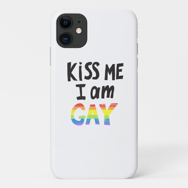 Coques Case-Mate iPhone Embrasse-moi je suis gay (Dos)