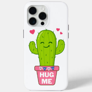 Coque iPhone 15 Pro Max embrasse-moi, je suis un gentil cactus