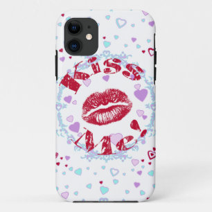Case-Mate iPhone Case Embrasse-Moi ! Lèvres Rouges Avec Coeurs
