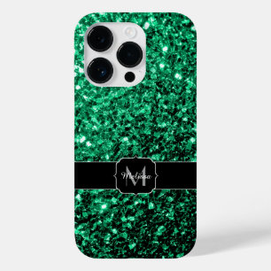 Coque Pour iPhone 14 Pro Emerald Green fausse parties scintillant scintille