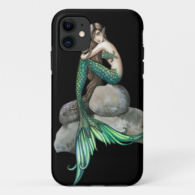 Coques Case-Mate iPhone Emerald Mermaid Imaginaire Art (Dos)