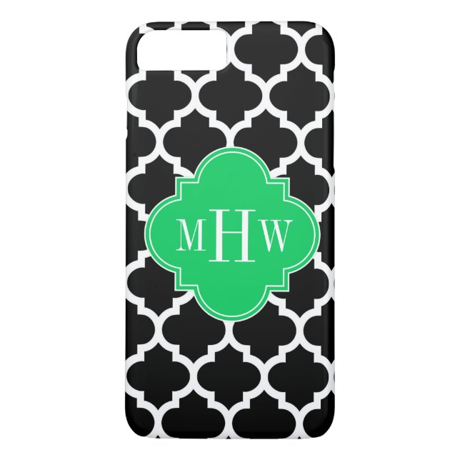 Coques Case-Mate iPhone Emerald Wht Moroccan #5 Navy Name Monogram (Dos)