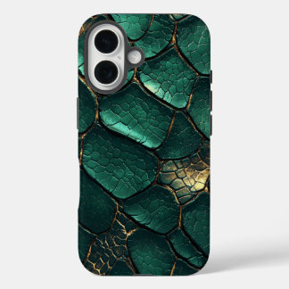Coques iPhone 16 Émeraude Serpent Snakeskin