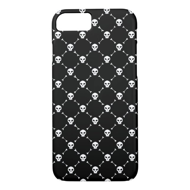 Coques Case-Mate iPhone empreinte crâne noir blanc (Dos)