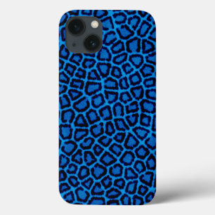 Etui iPhone 13 Empreinte de léopard bleu