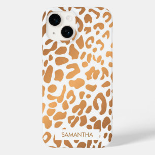 Coque Pour iPhone 14 Empreinte de léopard d'or