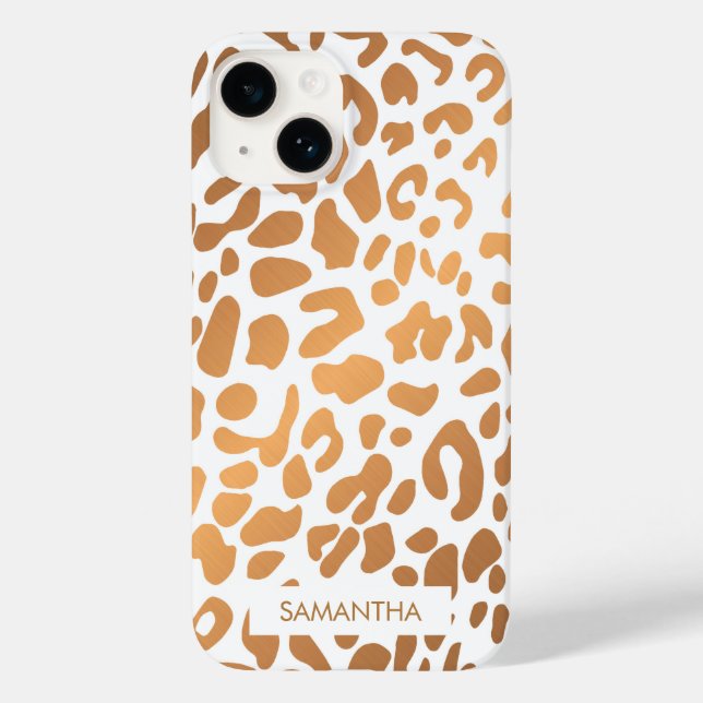 Coques Case-Mate iPhone Empreinte de léopard d'or (Verso)