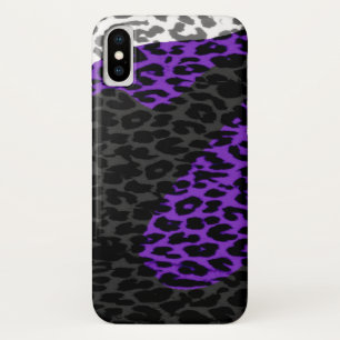 Etui iPhone Case-Mate Empreinte de léopard noir et violet