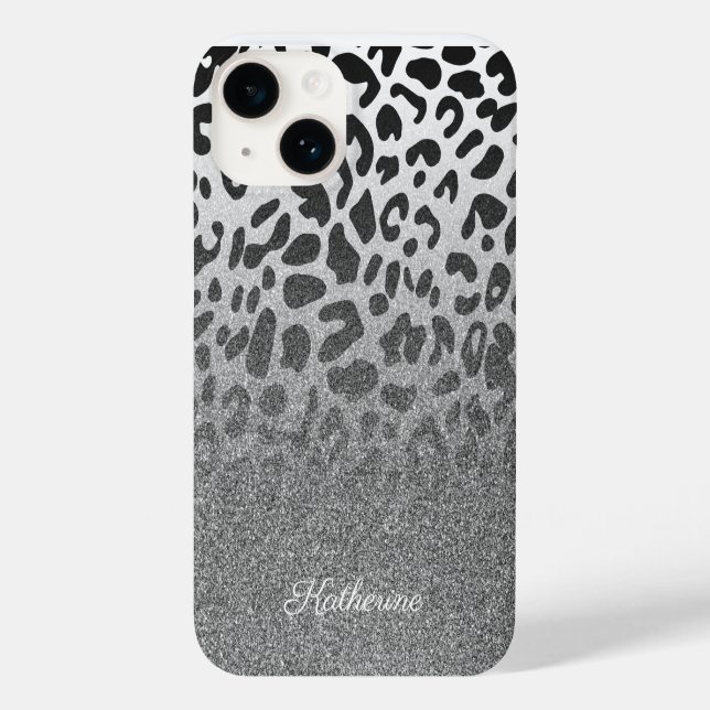 Coques Case-Mate iPhone Empreinte de léopard parties scintillant (Verso)