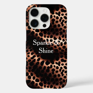 Coques iPhone 16 Pro Empreinte de léopard rose Gold Black