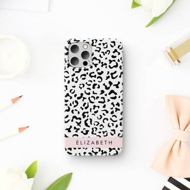 Coques Case-Mate iPhone Empreinte de léopard, Spots, Noir Et Blanc, Votre  (Créateur téléchargé)