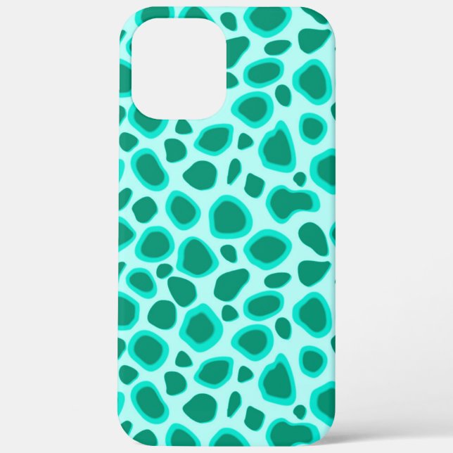 Coques Case-Mate iPhone Empreinte de léopard - Turquoise et Aqua (Verso)