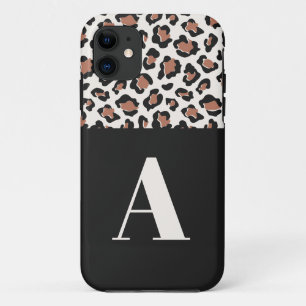 Case-Mate iPhone Case Empreinte de léopard typographie initiale moderne