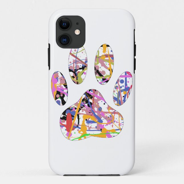 Coques Case-Mate iPhone Empreinte de patte de chien de peinture (Dos)