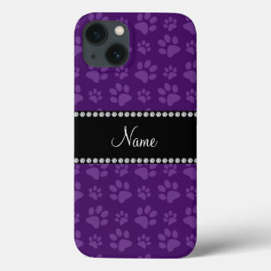 Etui iPhone Case-Mate empreinte de patte de chien pourpre de nom personn