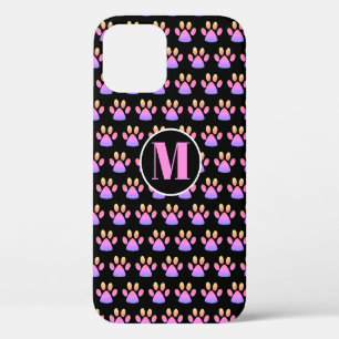 Case-Mate iPhone Case Empreinte de patte rose monogramme