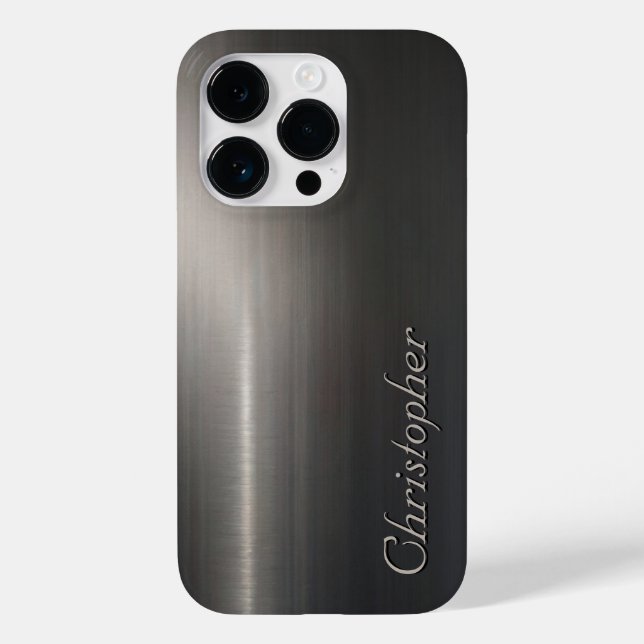 Coques Case-Mate iPhone Empreinte en acier inoxydable titane argent (Verso)